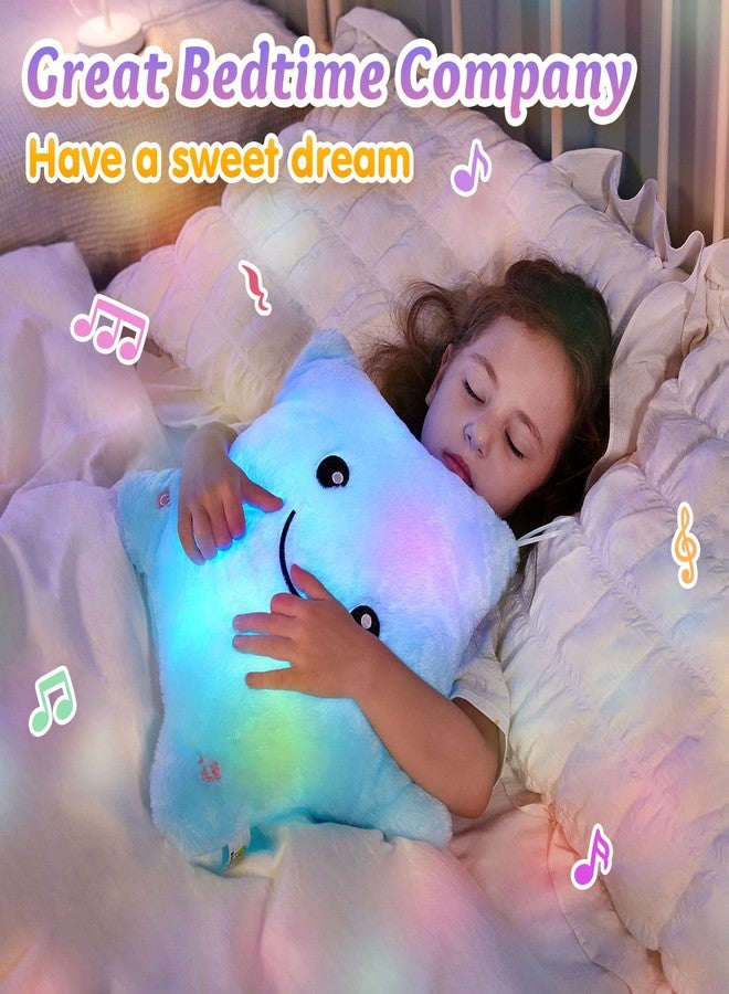 BSTAOFY 13‘’ Creative LED Musical Glow Twinkle Star Lullaby Light up Stuffed Animal Toys Soothe Kids Emotions Birthday Christmas for Toddlers Kids, Blue - Image 2